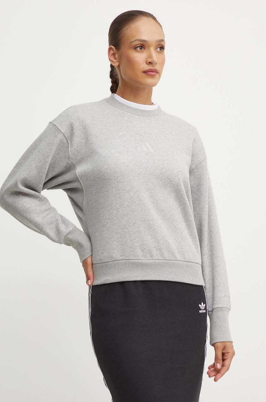 Mikina adidas All SZN dámska, šedá farba, melanžová, IY6749