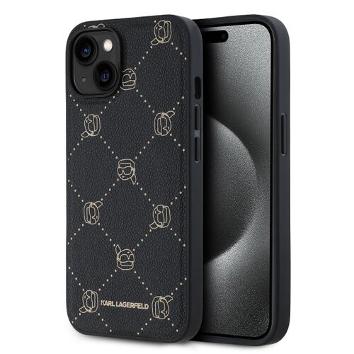 Karl Lagerfeld PU Karl Heads Pattern Magsafe Zadní Kryt pro iPhone 14 Black