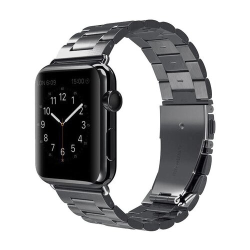 mobilNET nerezový remienok na Apple Watch, 42-49mm (L), čierny