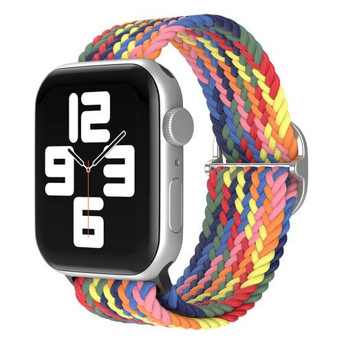 mobilNET nylonový remienok na Apple Watch, 42-49mm (L), dúhový