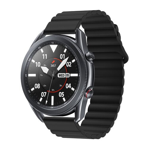 mobilNET uni silikónový remienok na hodinky, 20 mm, čierny