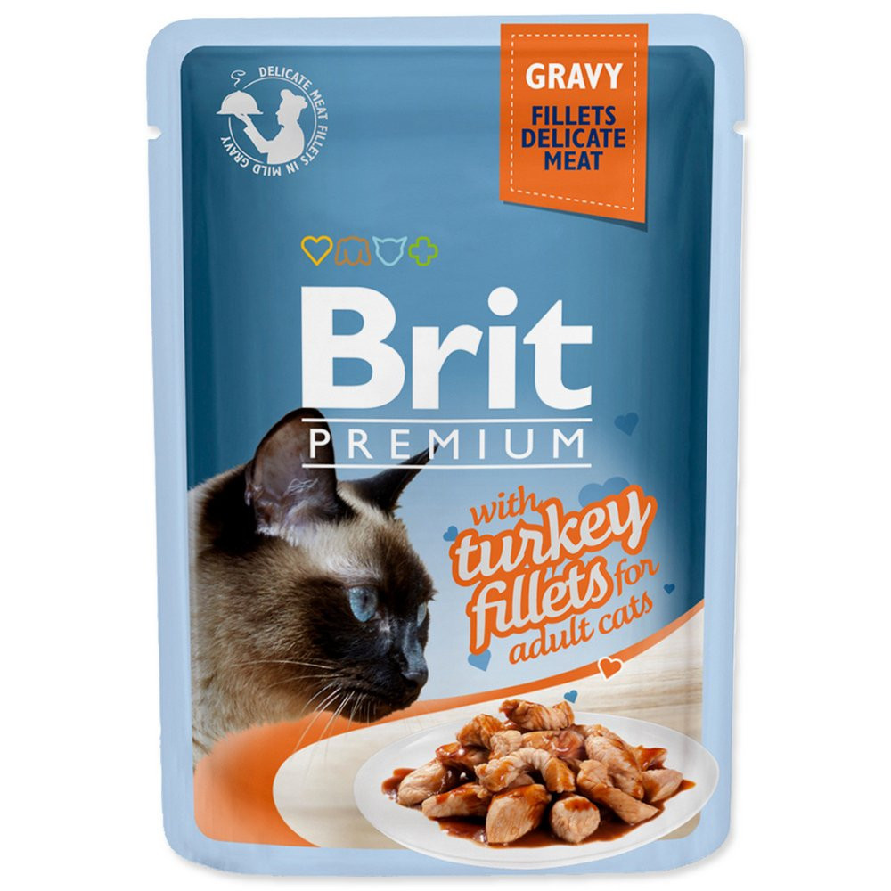 BRIT PREMIUM CAT KAPSICKA DELICATE FILLETS IN GRAVY WITH TURKEY 85G (293-111251), PRED EXPIRACIOU DO