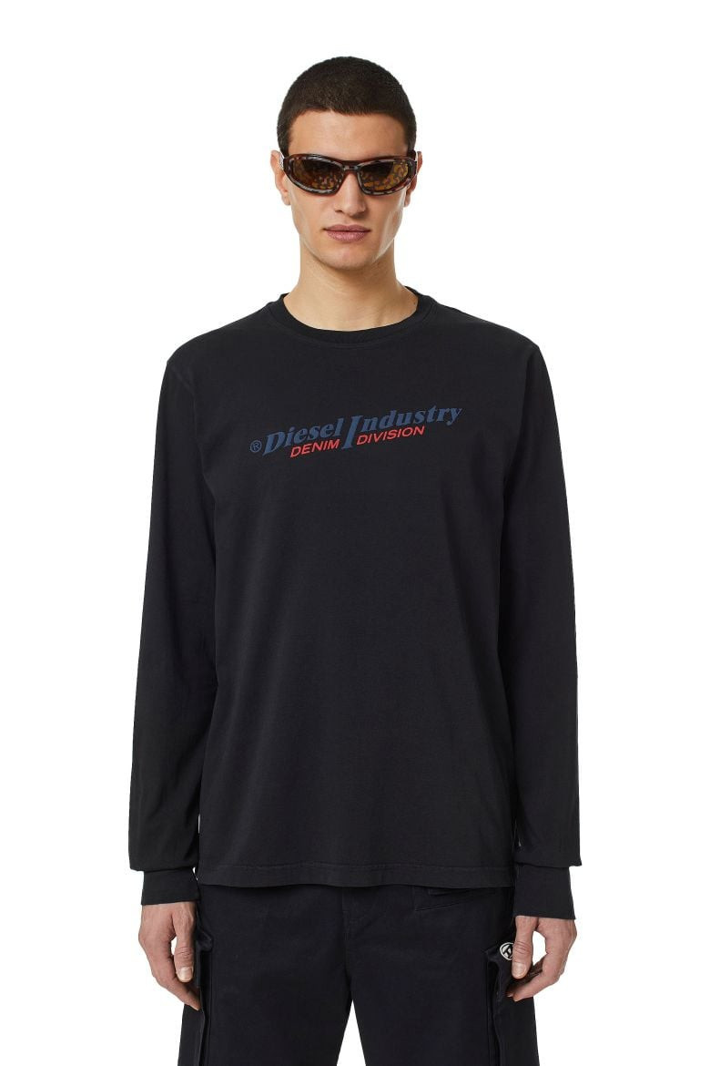 Diesel Mikina - T-JUST-LS-IND T-SHIRT čierna