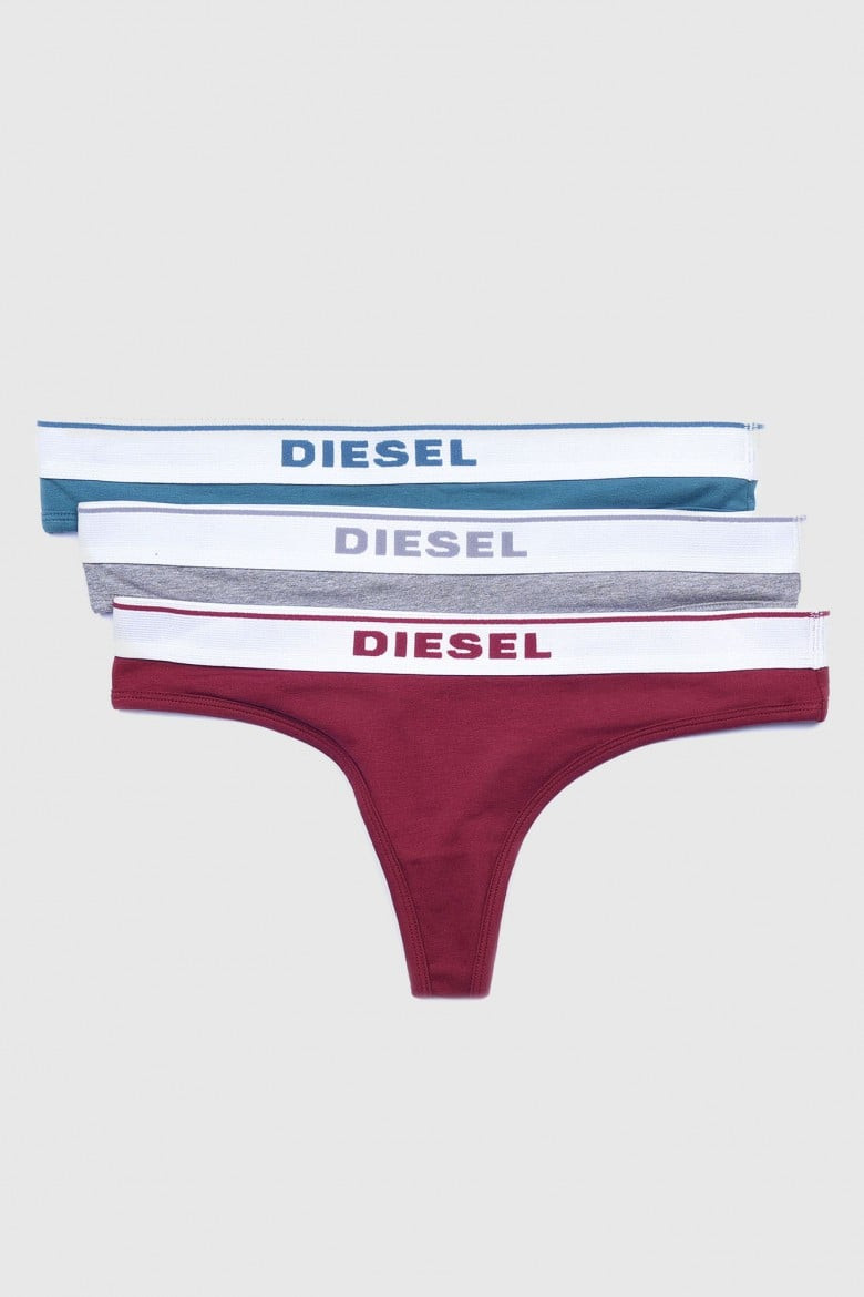 Nohavičky - Diesel UFSTSTARSTHREEPACK String 3pac rubínovo-sivo-modré