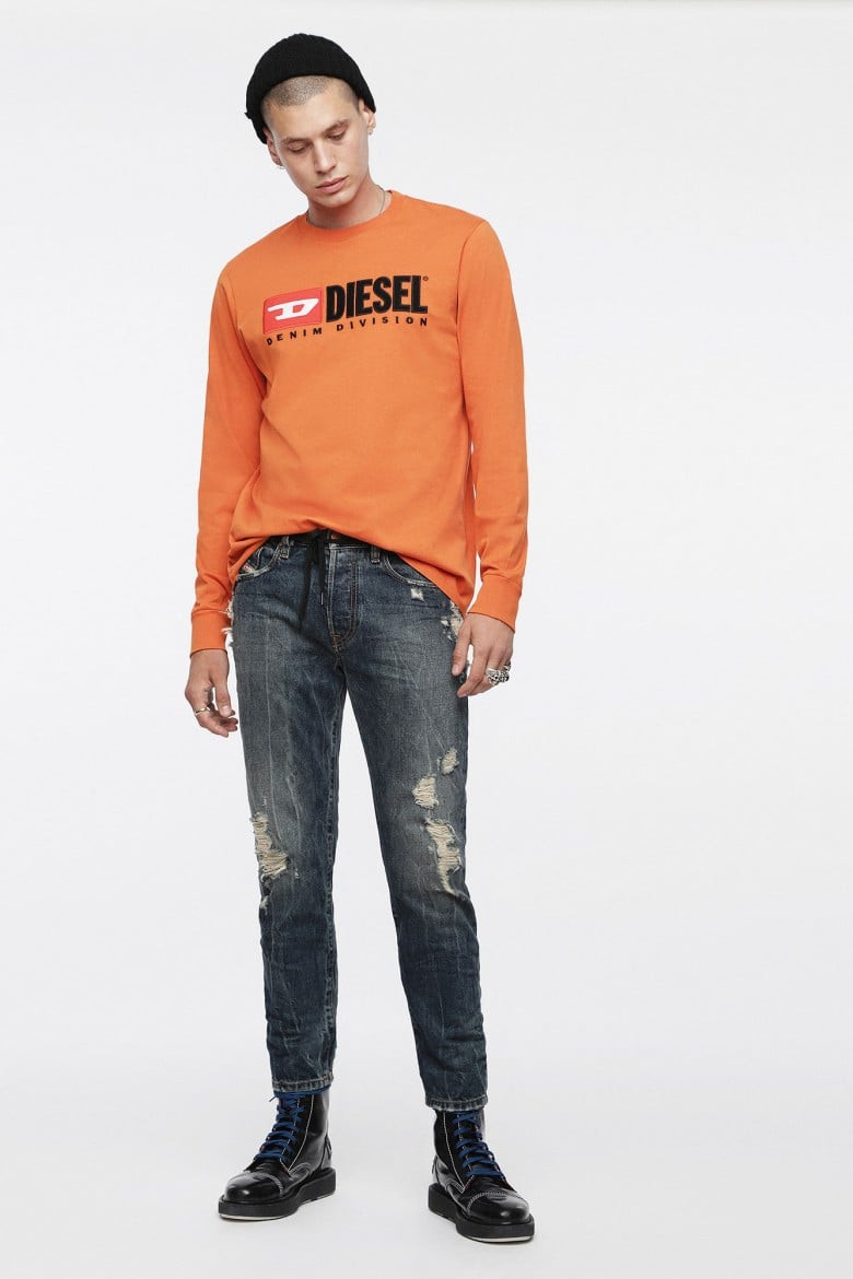 Tričko - Diesel T JUSTLSDIVISION TSHIRT oranžové