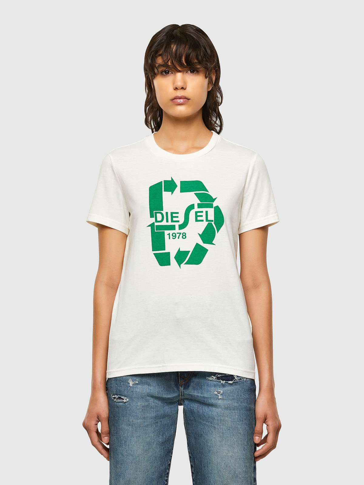 Diesel Tričko - TSILYV32 TSHIRT biela
