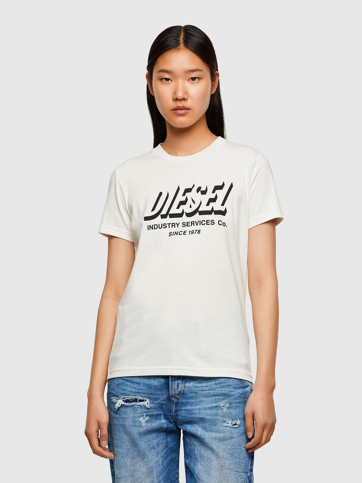 Diesel Tričko - TSILYR4 TSHIRT biele