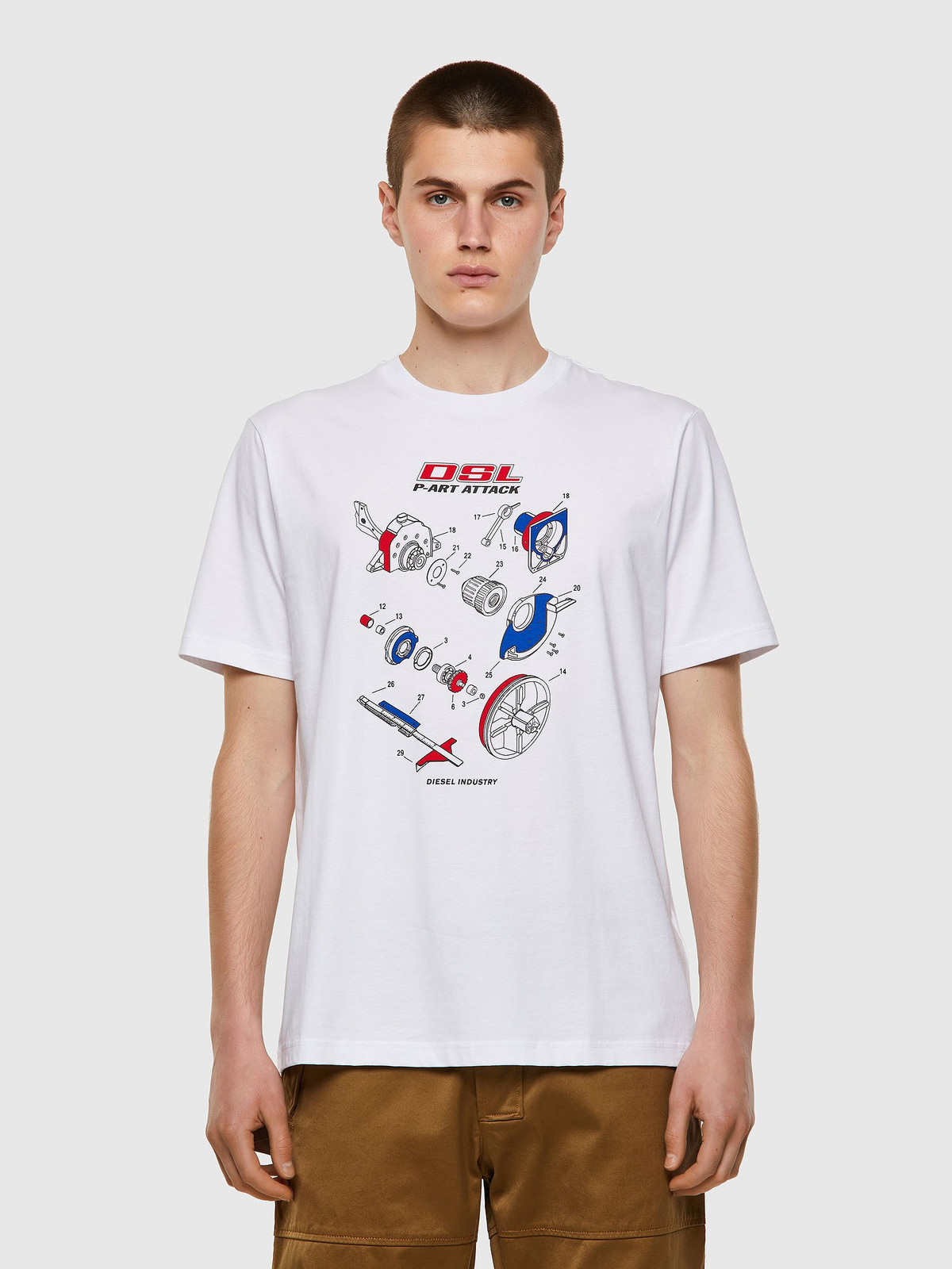Diesel Tričko - TJUSTB53 TSHIRT biele
