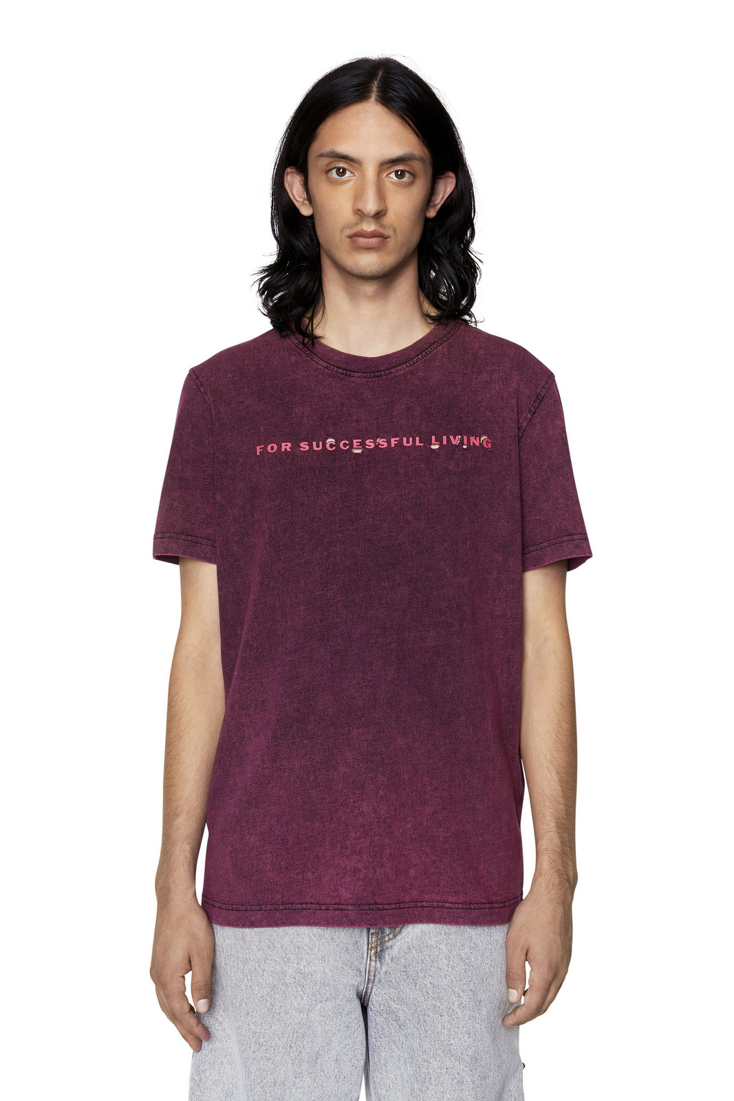 Diesel Tričko - T-DIEGOR-E5 T-SHIRT fialové