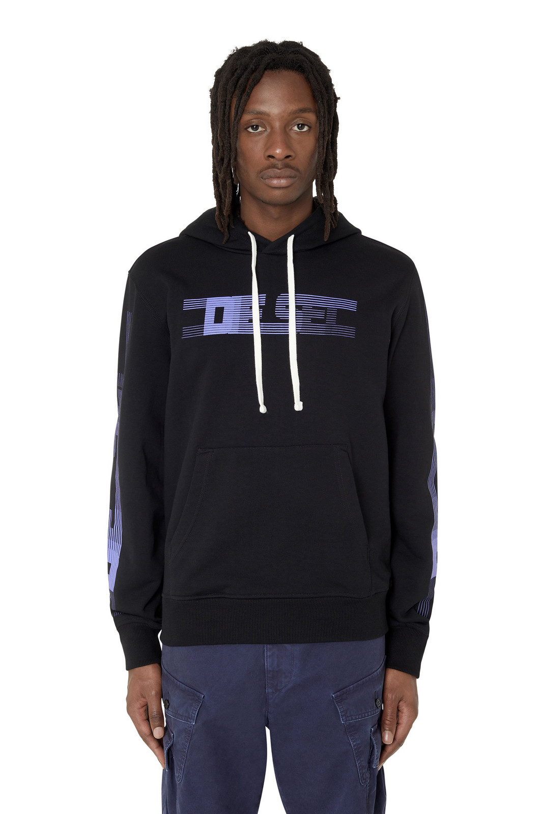 Diesel Mikina - S-GINN-HOOD-E3 SWEAT-SHIRT čierna