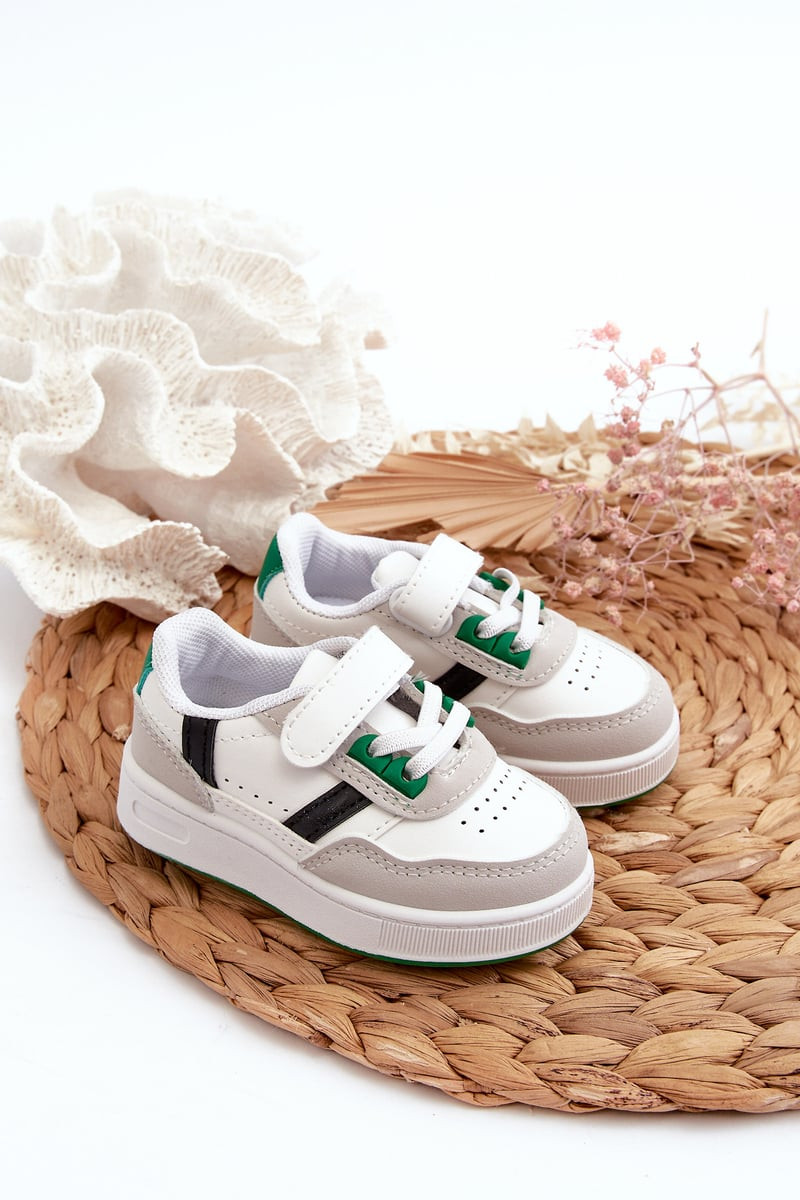 Classic White and Green Marlin Children's Sports Shoes