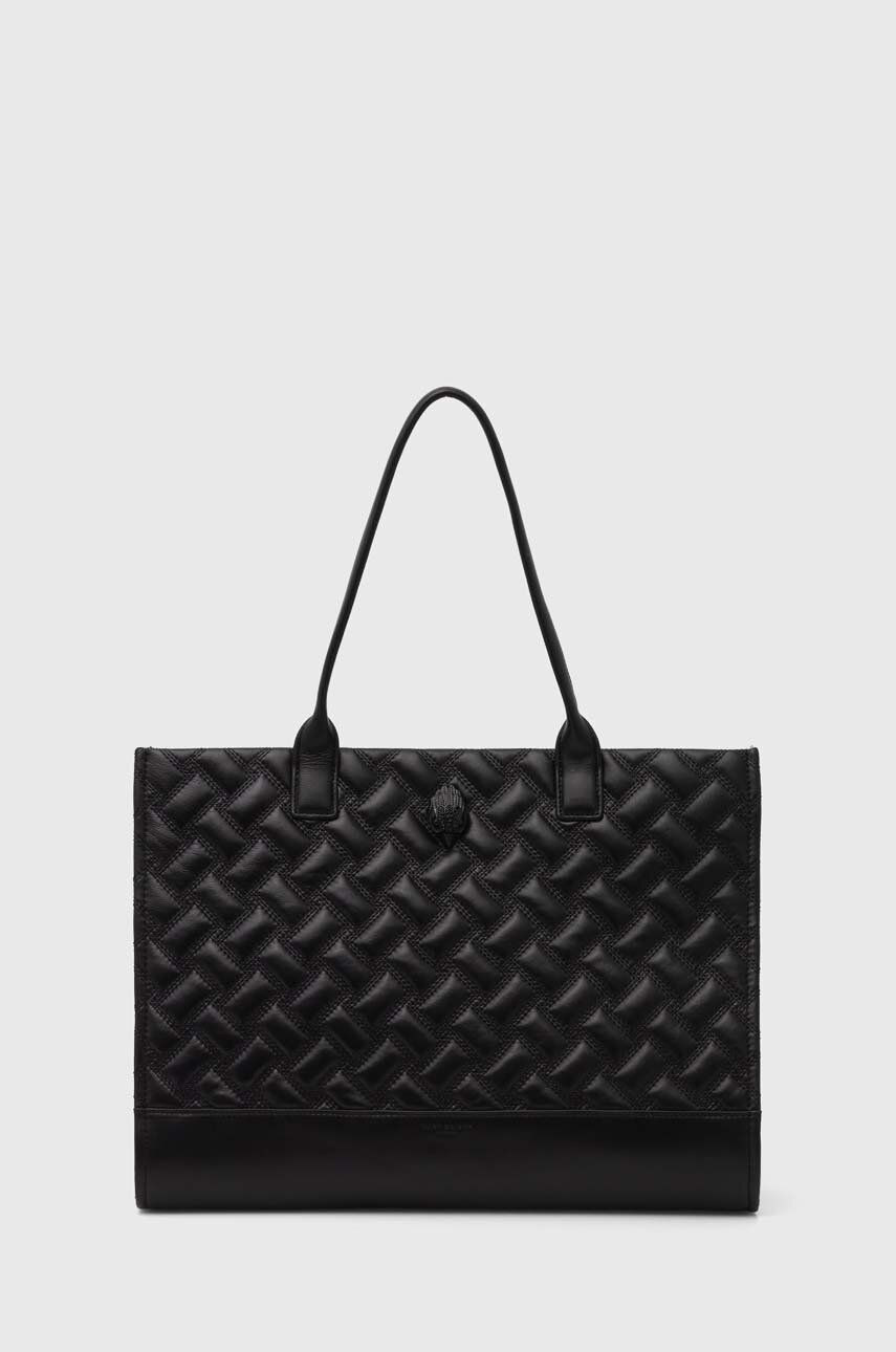 Kožená kabelka Kurt Geiger London KENSINGTON SQ TOTE DR čierna farba, 2712400109