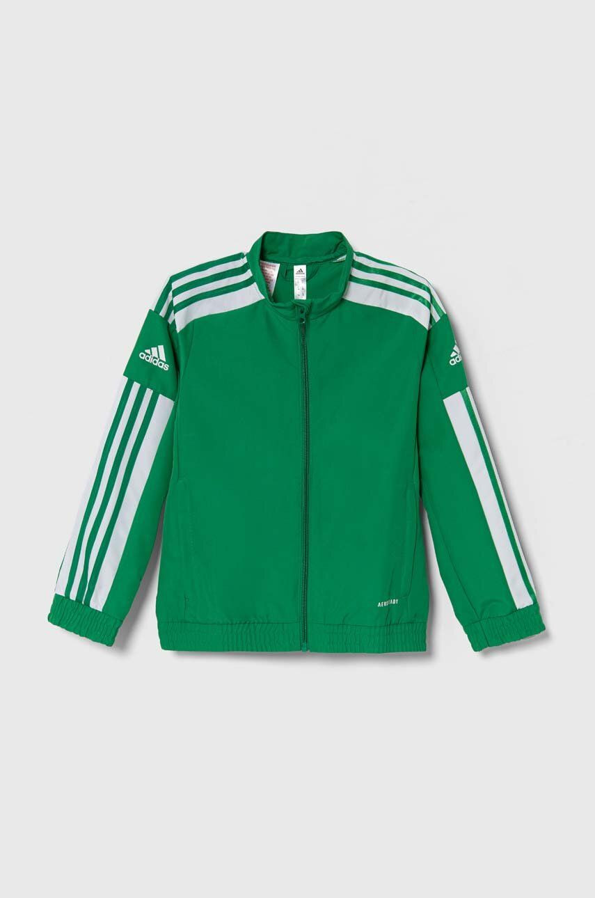 Detská mikina adidas Performance SQ21 PREKT zelená farba, vzorovaná, GP6440