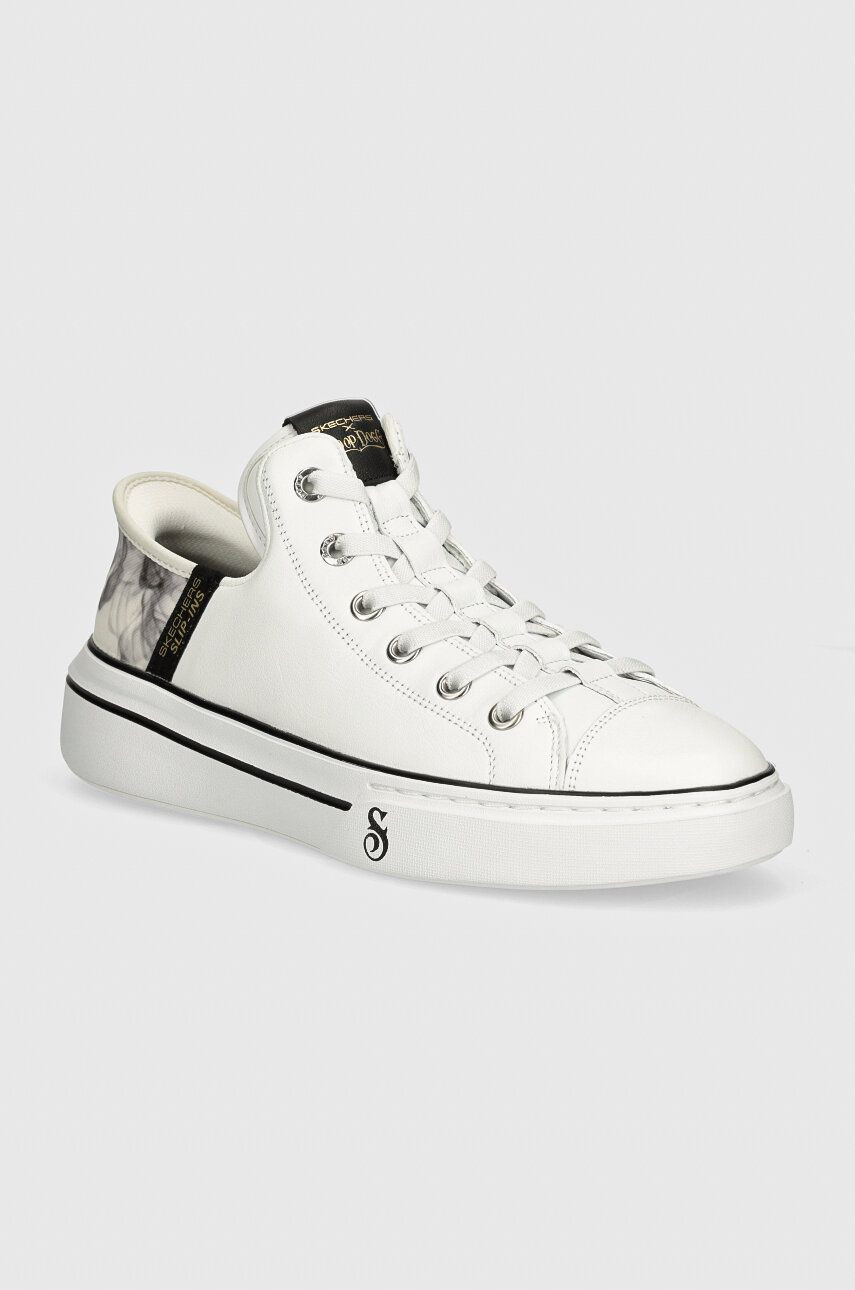 Kožené tenisky Skechers SKECHERS X SNOOP DOGG pánske, biela farba