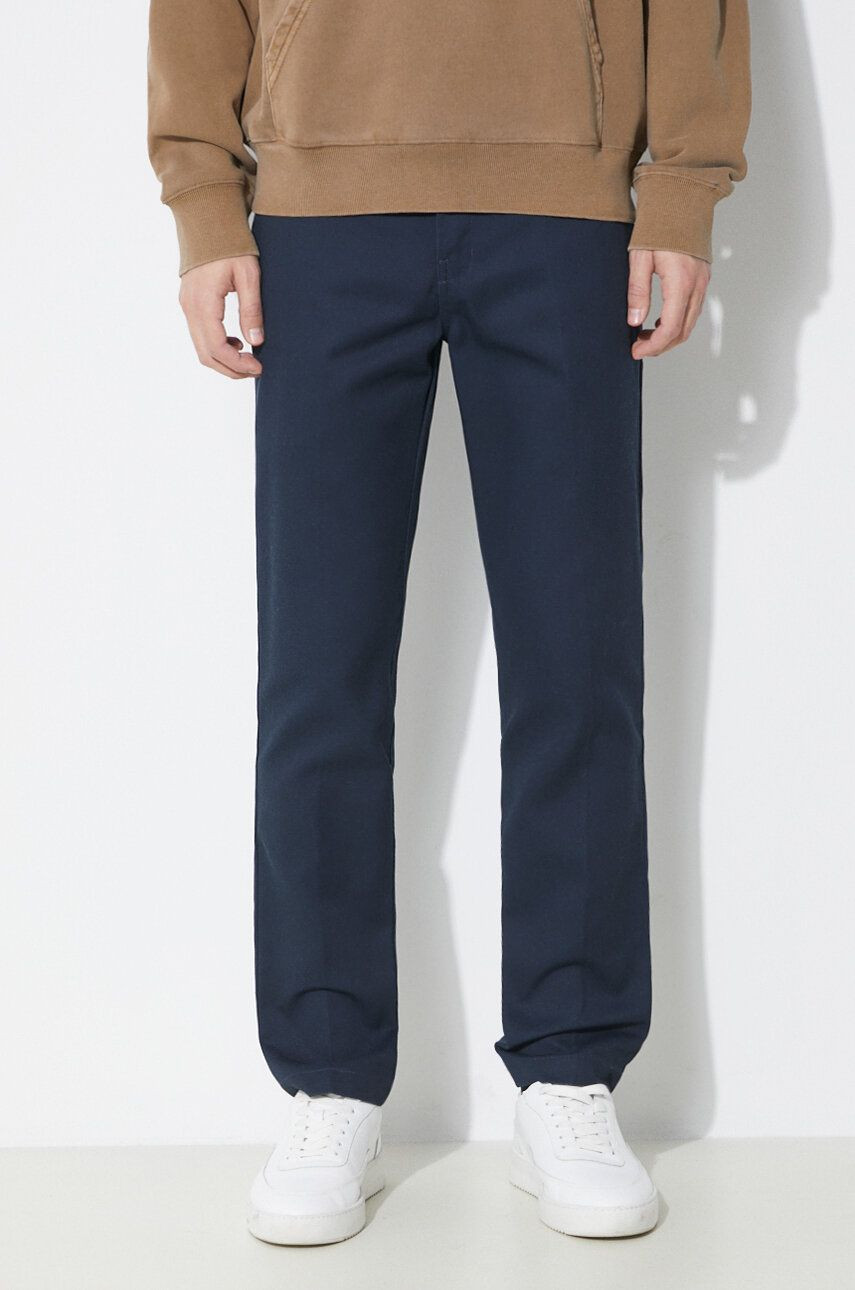 Nohavice Dickies 872 pánske, tmavomodrá farba, priliehavé, DK0A4XK8