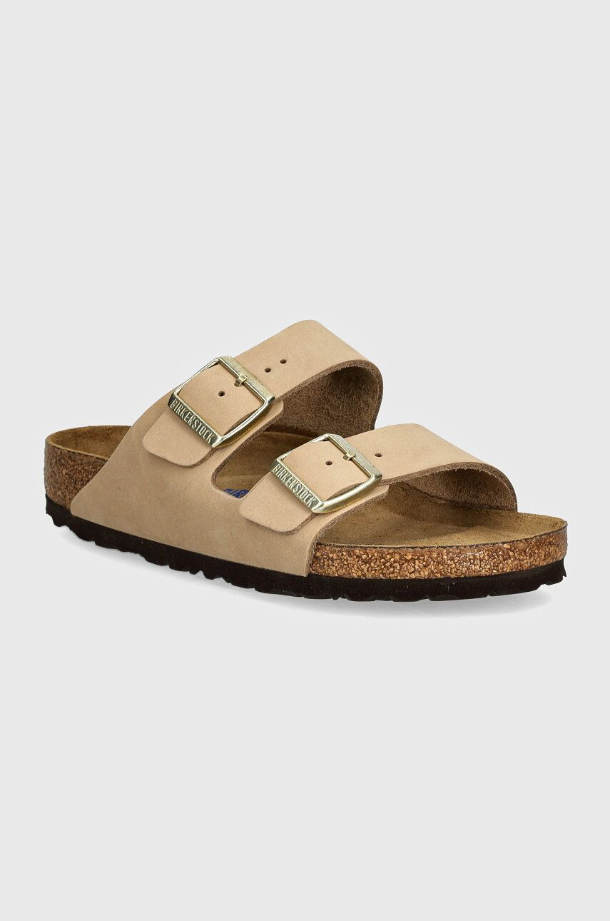 Nubukové šľapky Birkenstock Arizona SFB béžová farba, 1019013
