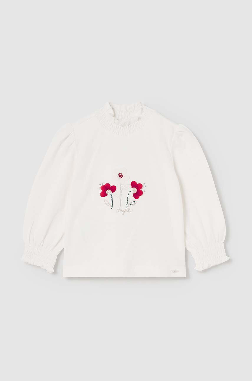 Tričko s dlhým rukávom pre bábätká Mayoral ružová farba, s polorolákom, 2045