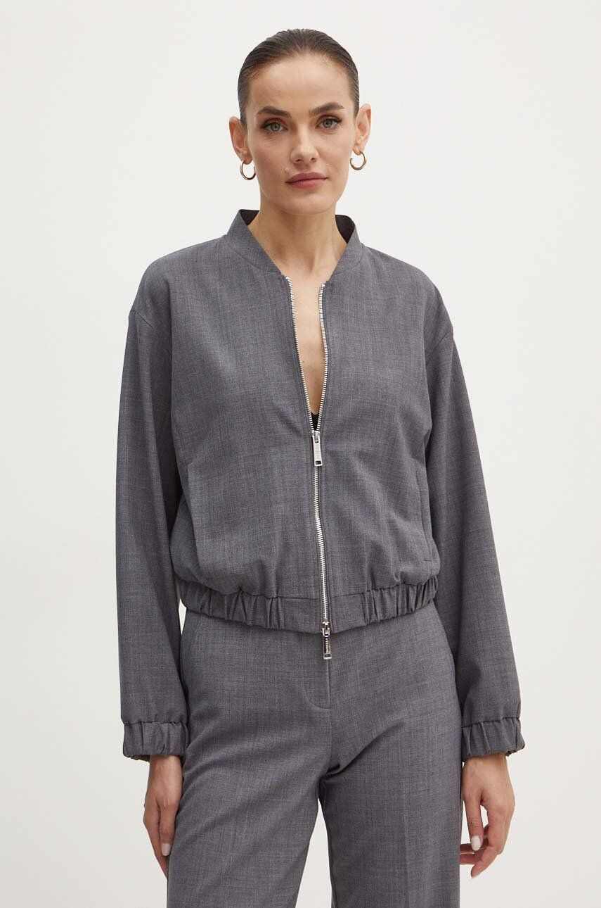 Bunda s prímesou vlny Marella šedá farba, prechodná, oversize, 2423046024200