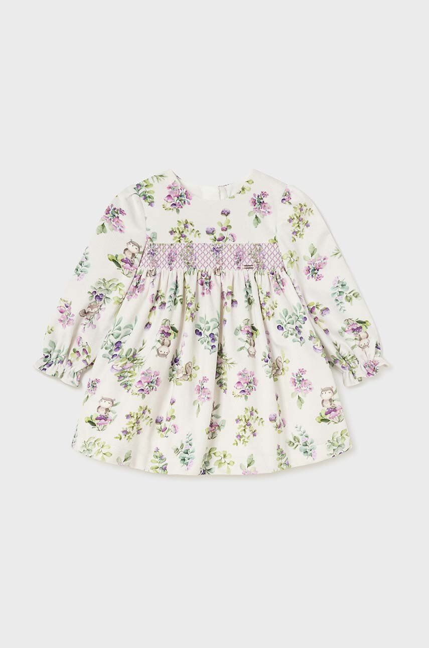 Dievčenské šaty Mayoral ružová farba, mini, áčkový strih, 2913