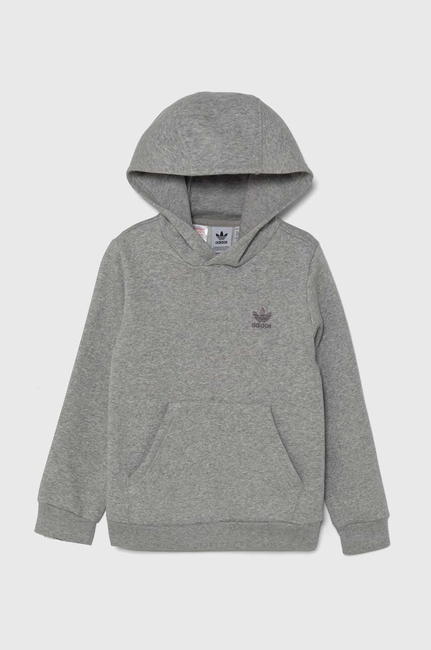 Detská mikina adidas Originals HOODIE šedá farba, s kapucňou, melanžová, IX5285