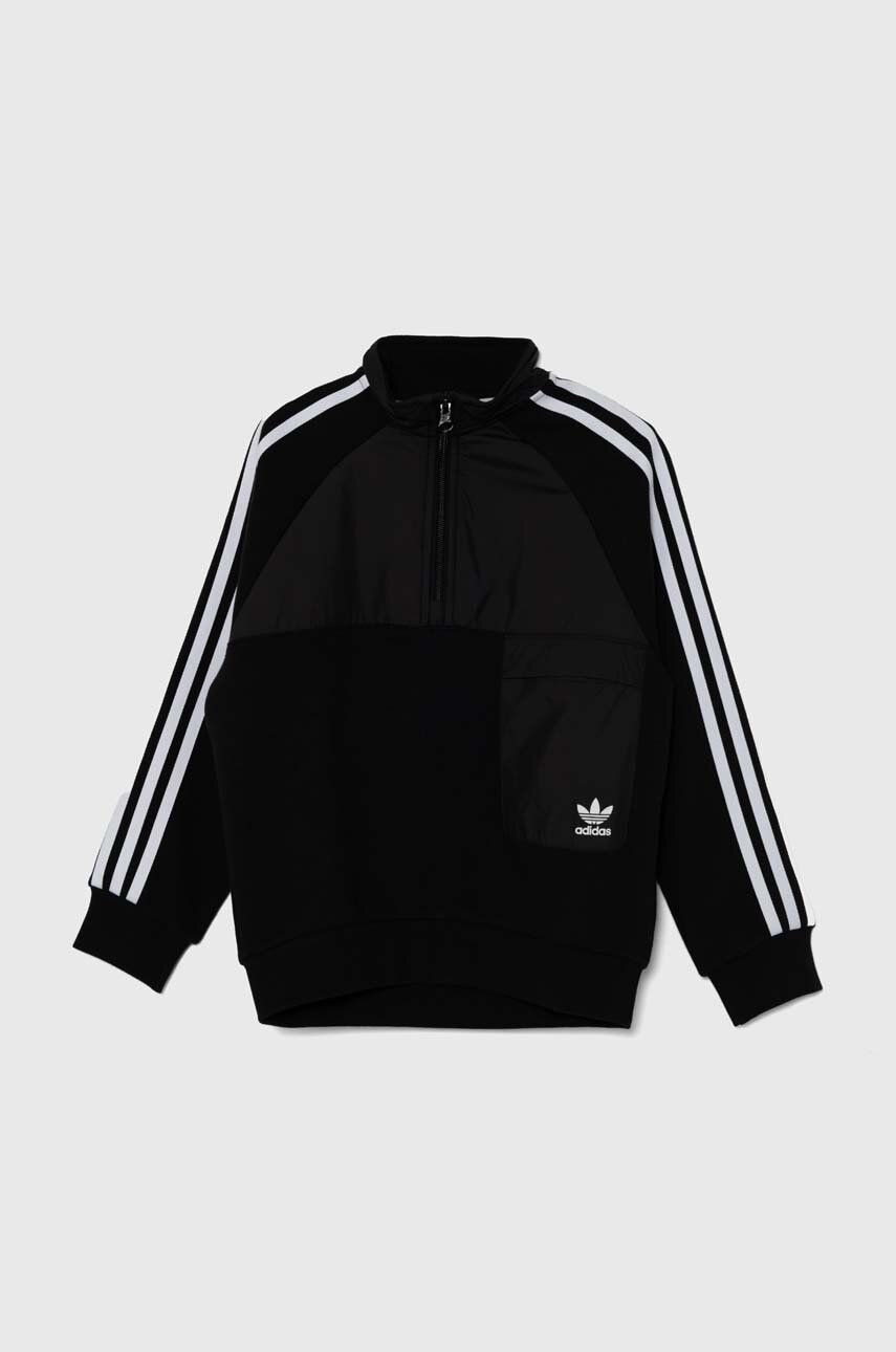 Detská mikina adidas Originals HZ CREW čierna farba, s nášivkou, IY9810