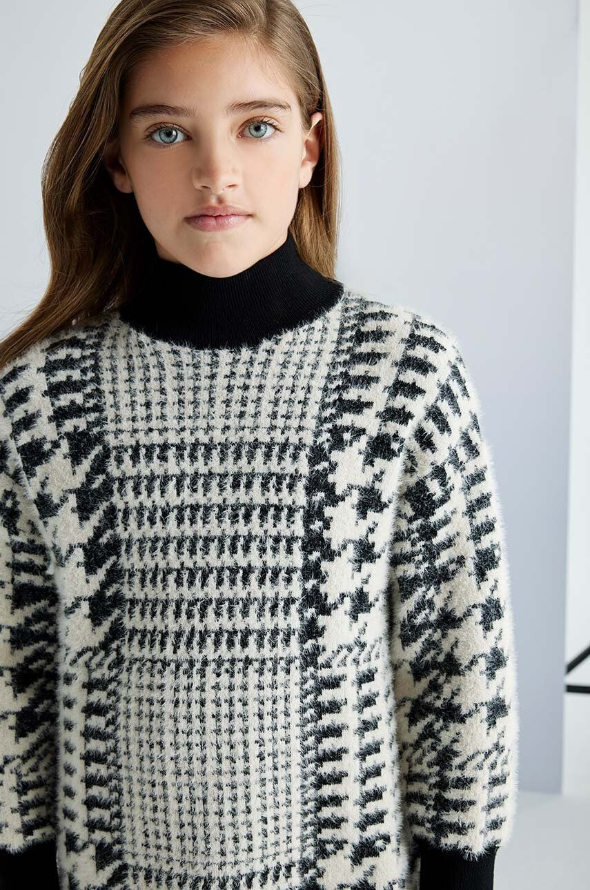 Dievčenské šaty Mayoral čierna farba, mini, rovný strih, 7987