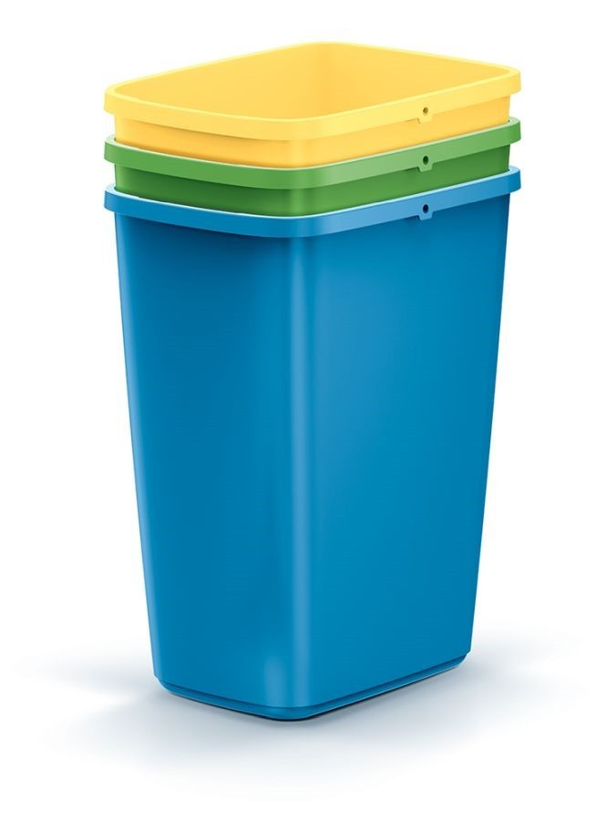 Sada 3 odpadkových košů COMPACTO 3x12 L vícebarevná