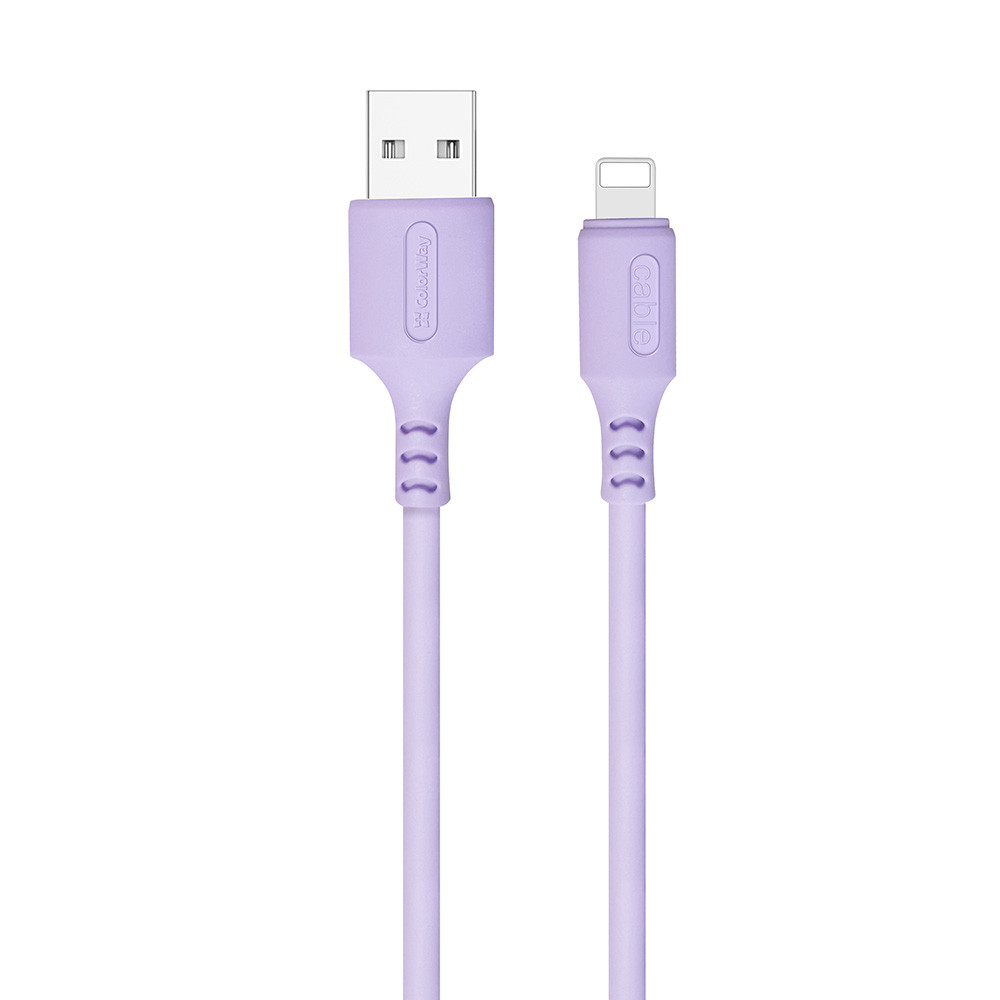 COLORWAY KABEL USB APPLE LIGHTNING (SOFT SILICONE) 2.4A 1M, PURPLE (CW-CBUL044-PU)