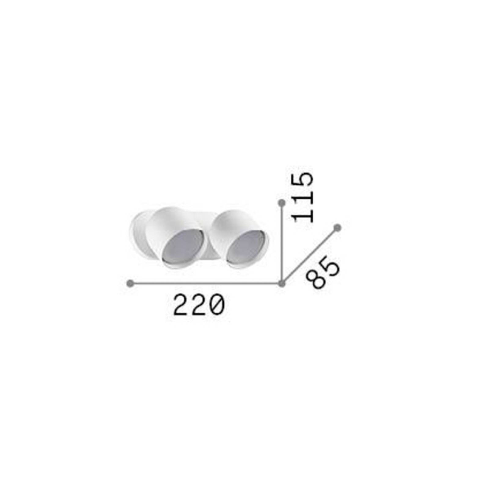 Ideal Lux nástenné svietidlo Dodo mosadzná farba 2 svetlá kovové Ø 8,5 cm