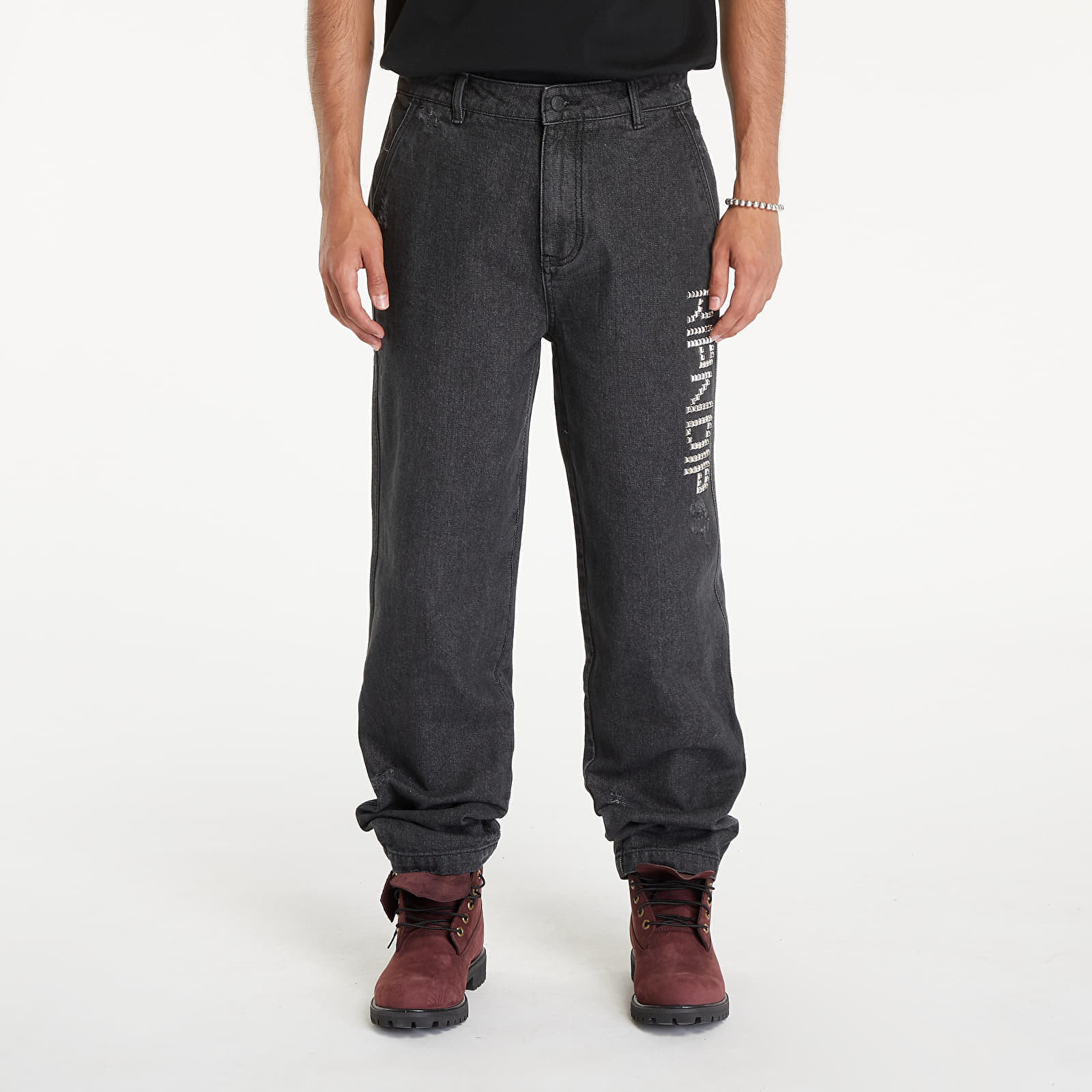 Džínsy RIPNDIP Rockstar Distressed Denim Pants Black XS