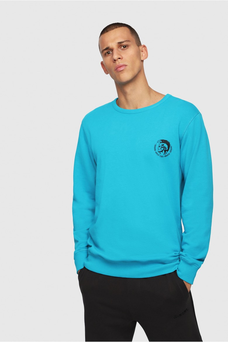 Mikina - Diesel UMLTWILLY SWEATSHIRT svetlomodrá