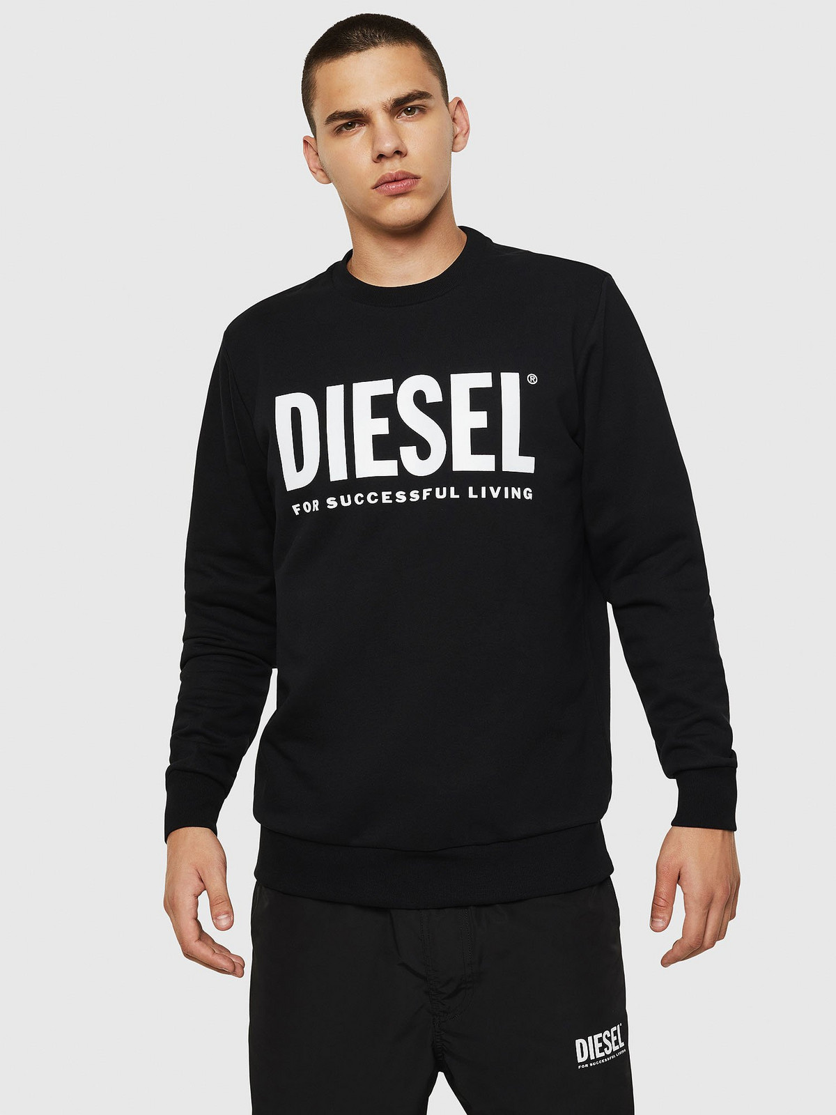 Diesel Mikina - SGIRDIVISIONLOGO SWEATSHIRT čierna