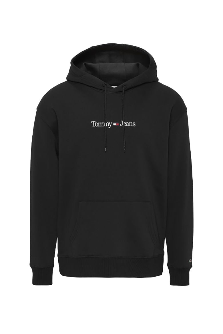 Tommy Jeans Mikina - TJM REG LINEAR HOODI čierna