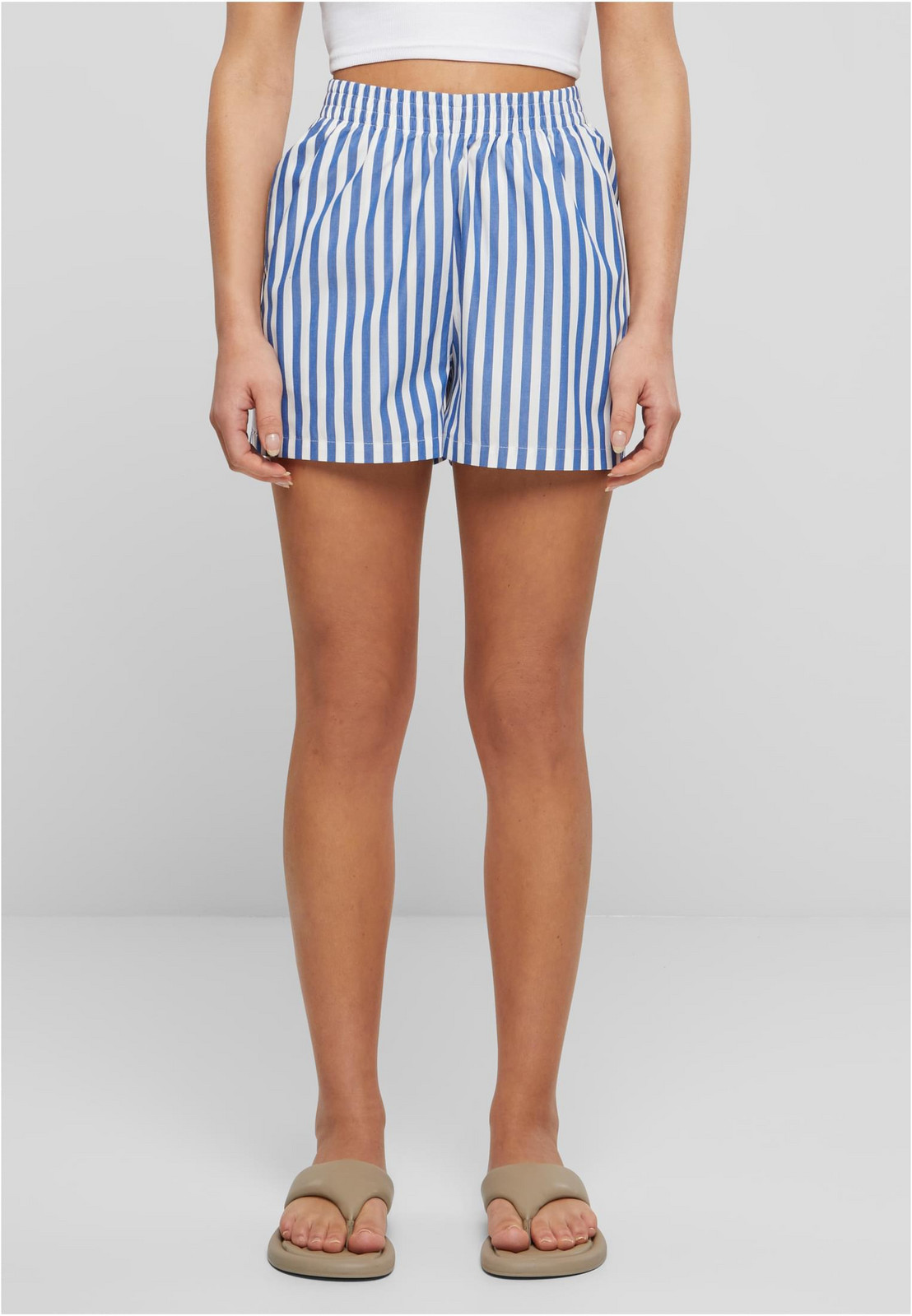 Women's striped shorts white/blue