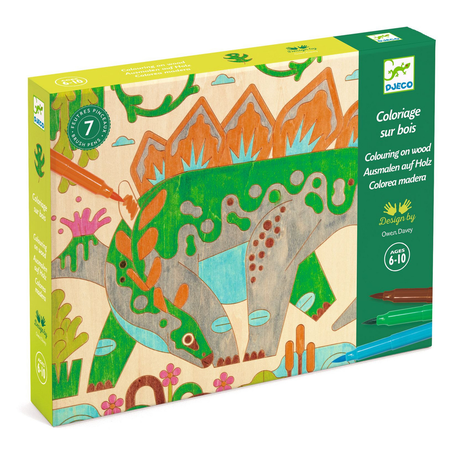 Výtvarná hra - kreslenie na drevo - Dinosaury