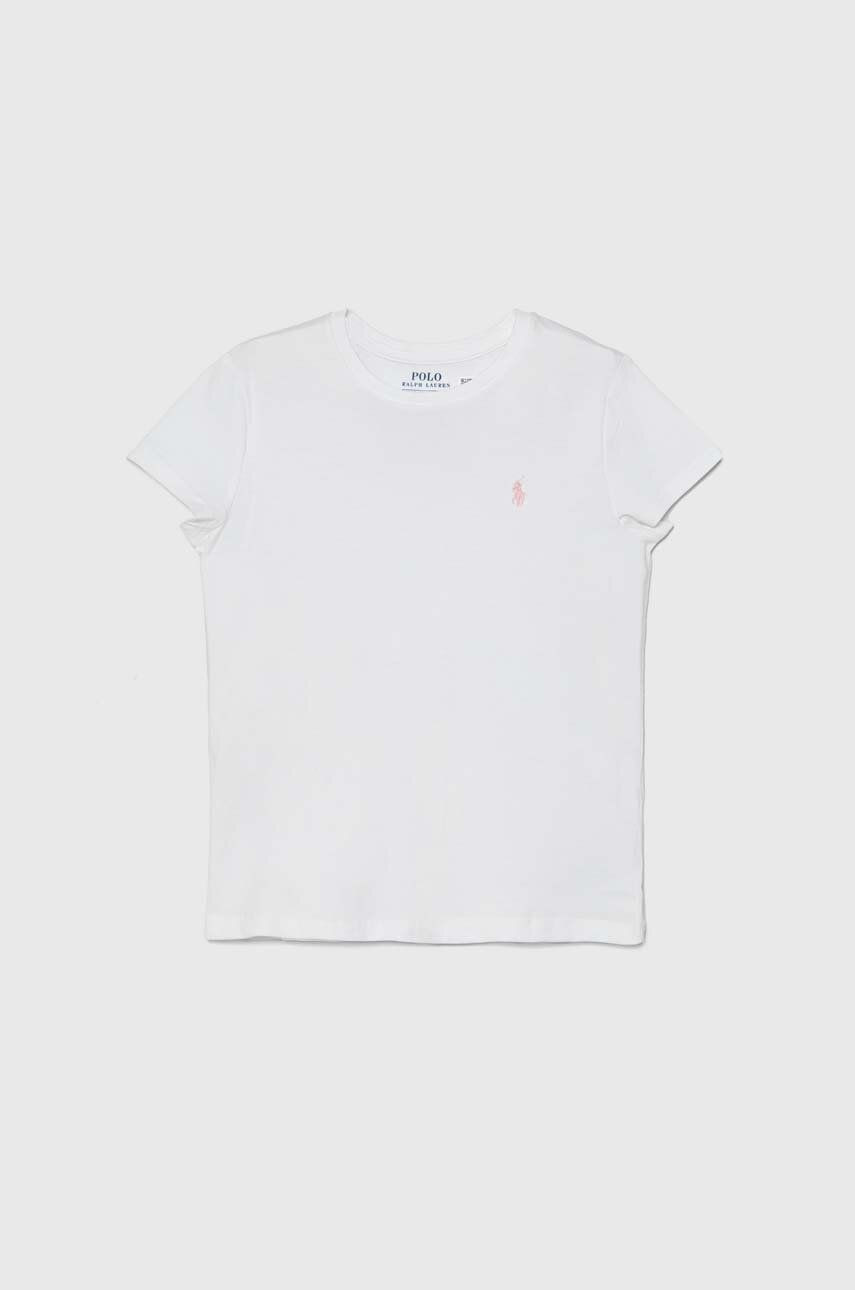 Detské bavlnené tričko Polo Ralph Lauren biela farba, 313833549064