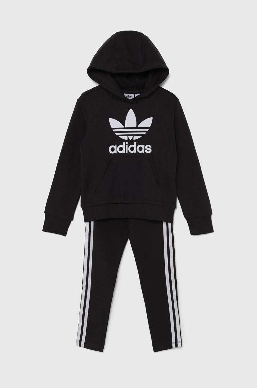 Detská súprava adidas Originals HOODIE LEG SET čierna farba, IY2439