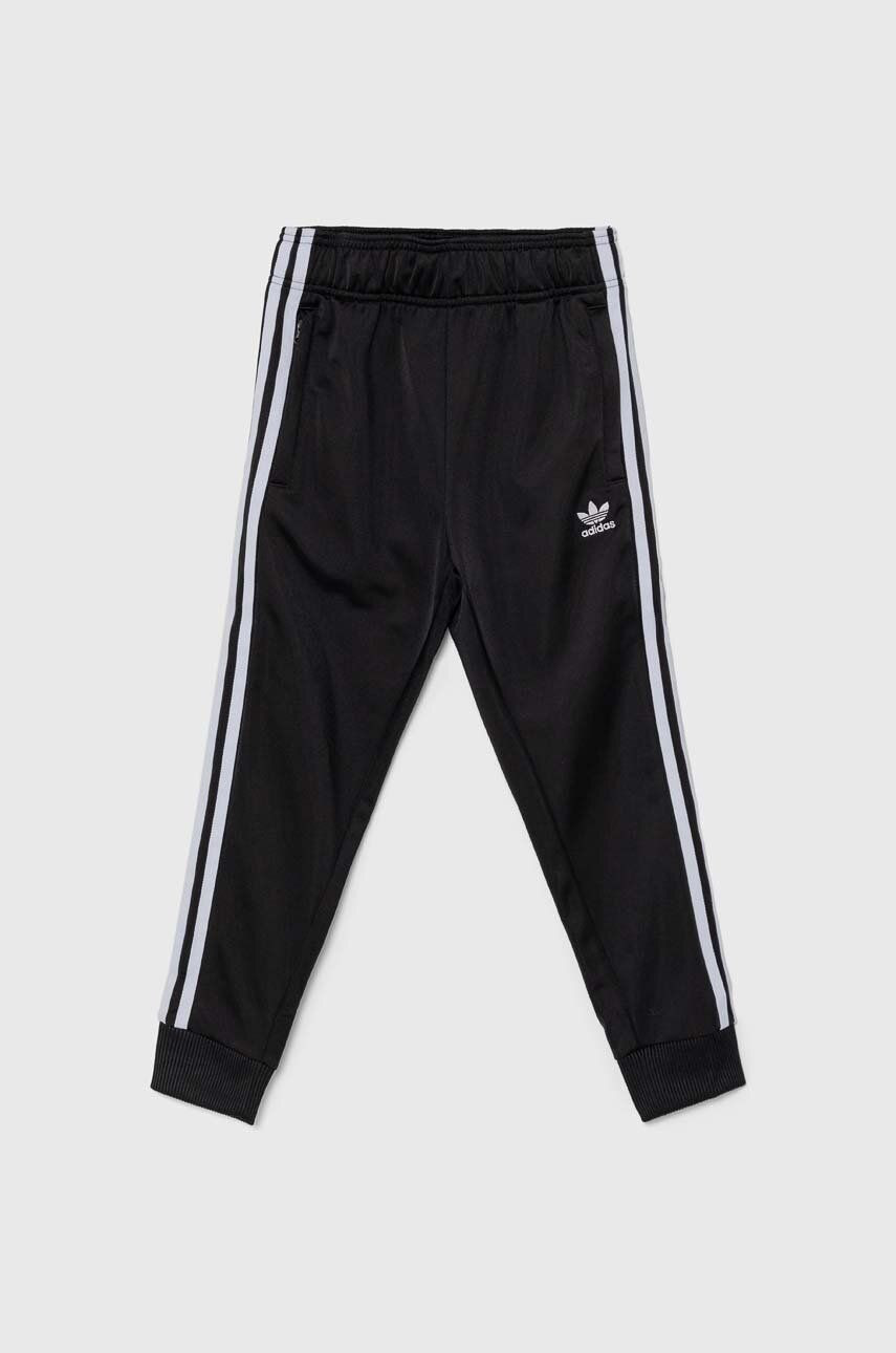Detské tepláky adidas Originals SST TRACK PANTS čierna farba, s nášivkou, IX7630