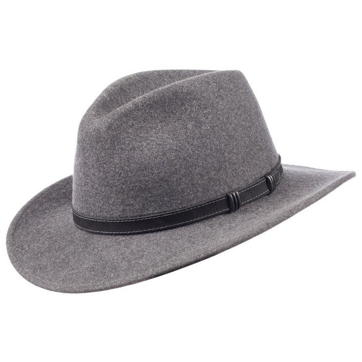 Klobúk austrálsky vlnený Scippis Stamford - sivý, XL