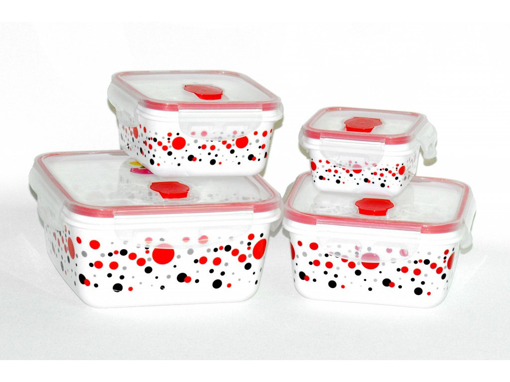 MAKRO - Dóza štvorec s klipom 4ks