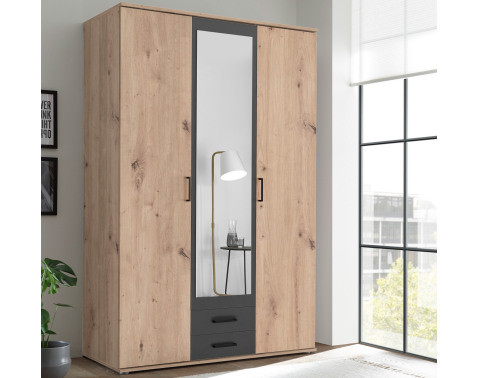 Šatníková skriňa Chicago, 120 cm, dub artisan/antracit%