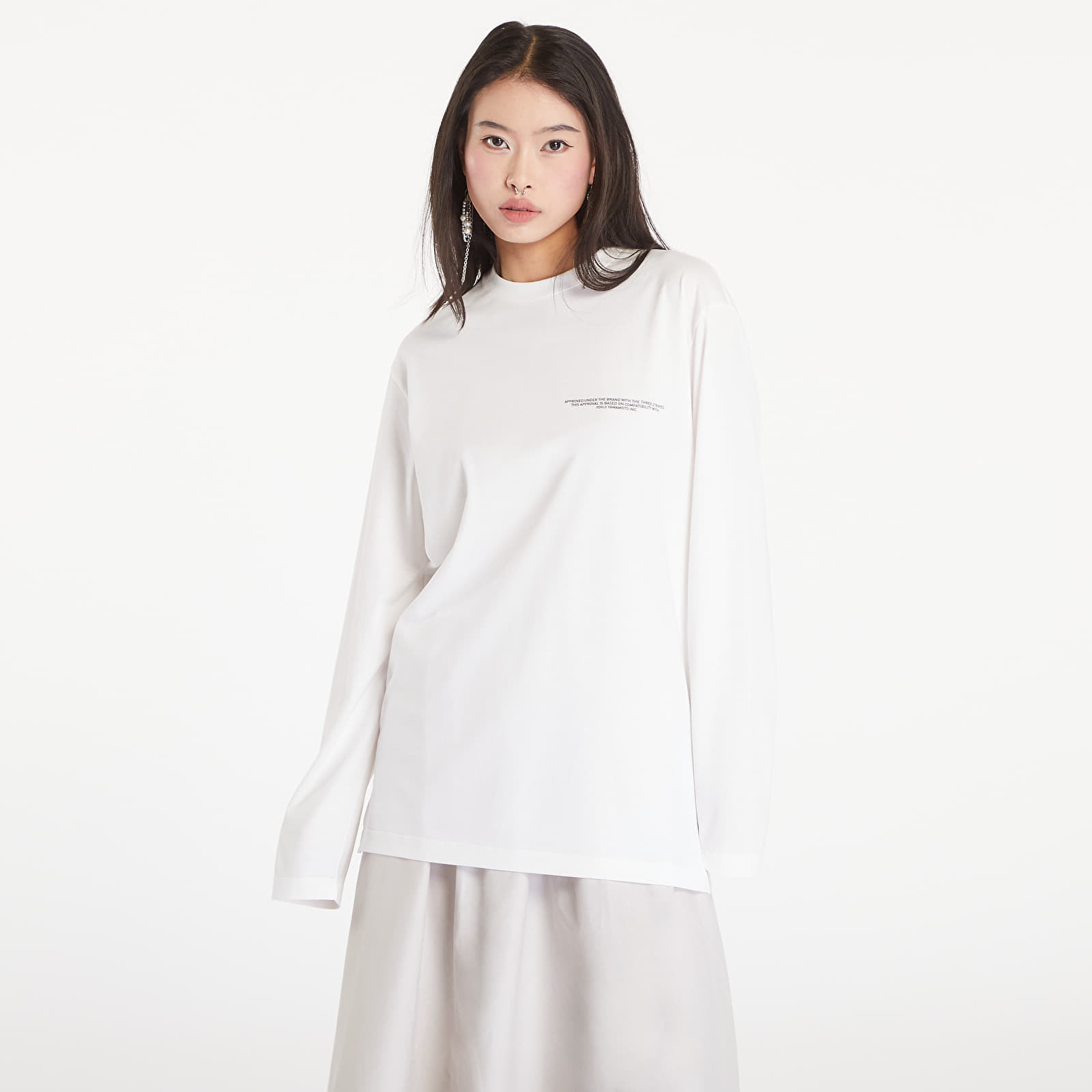 Tričko Y-3 Logo Long Sleeve Tee UNISEX Core White M