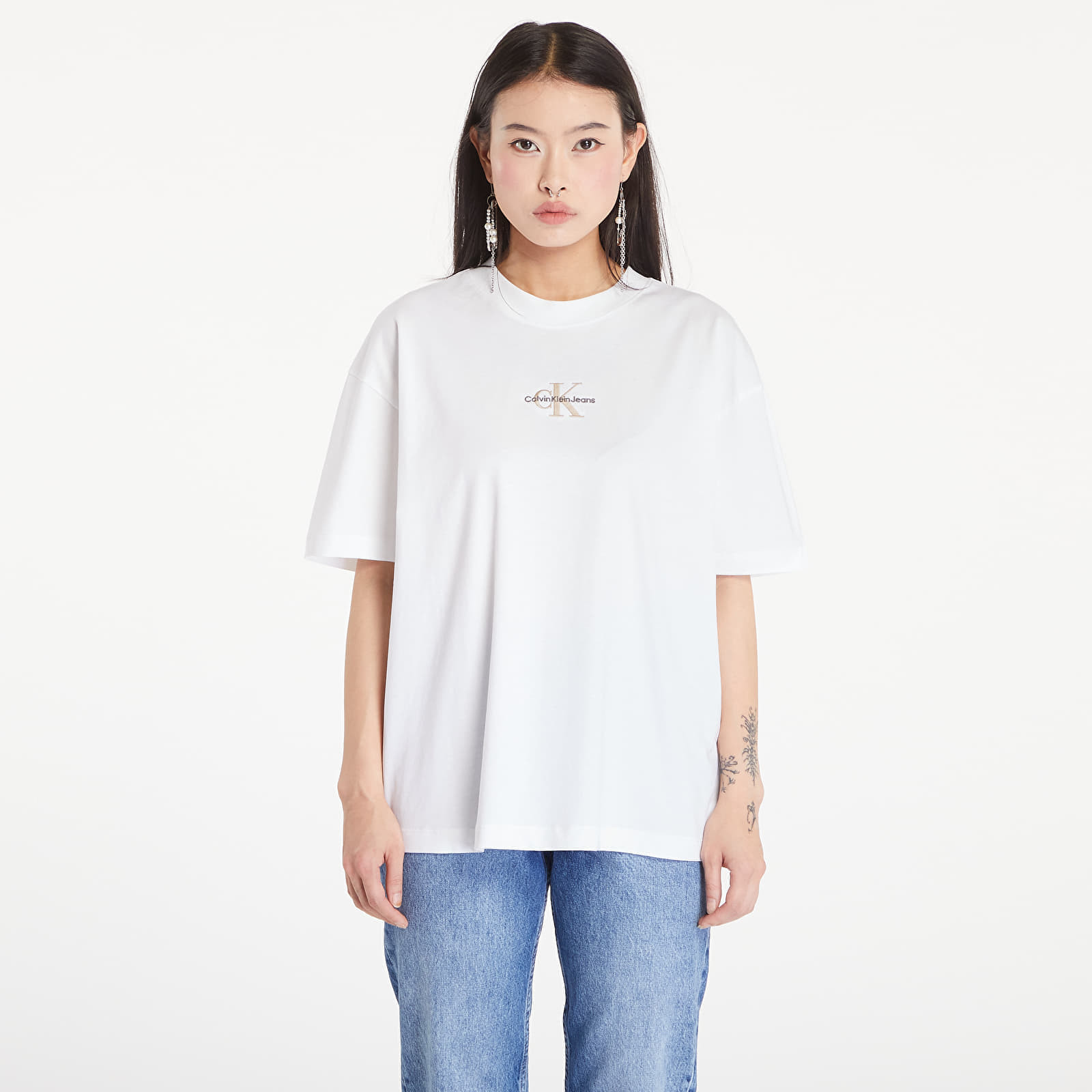 Tričko Calvin Klein Jeans Monogram Boyfriend T-Shirt Bright White XS