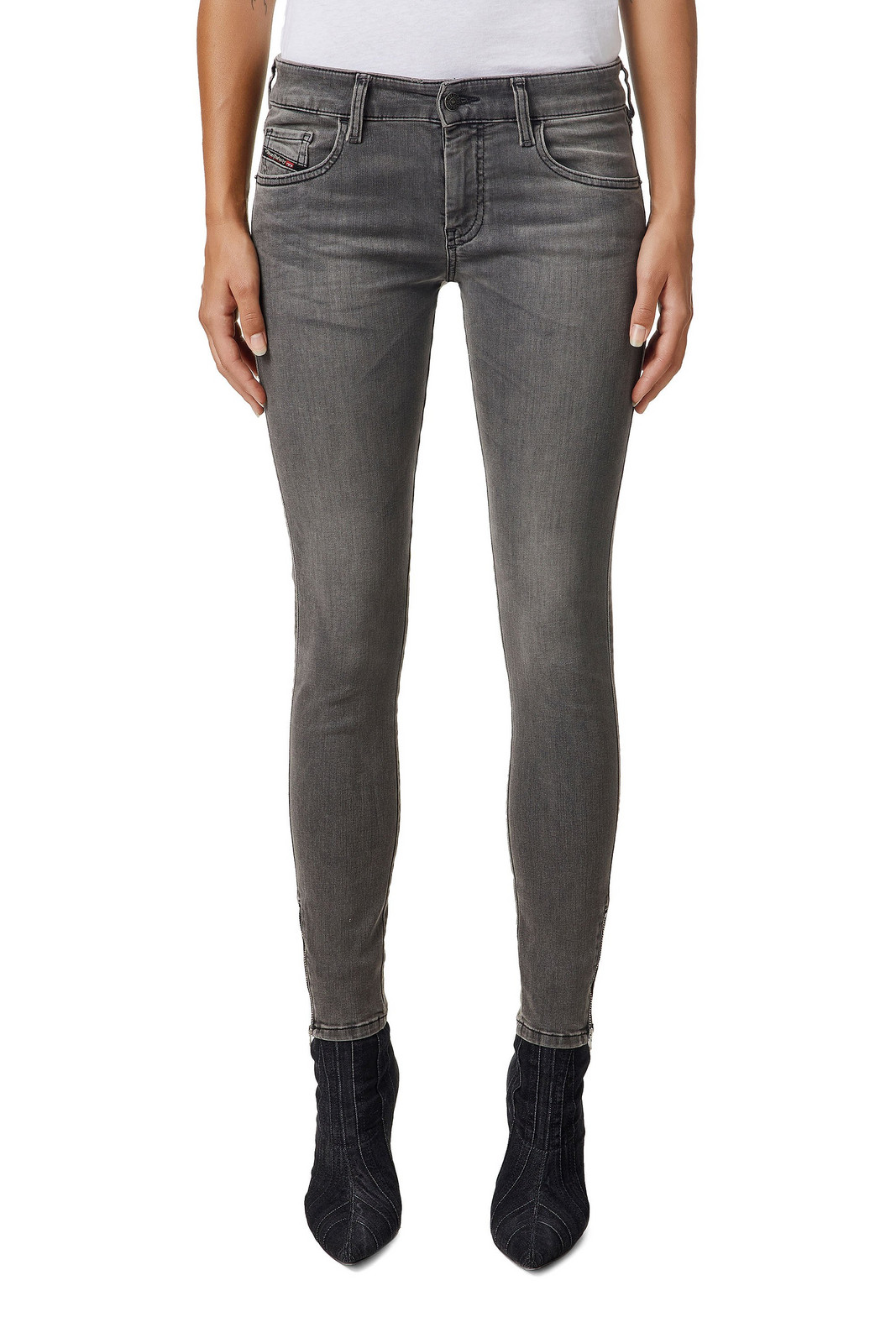 Diesel Rifle - SLANDYLOWZIP L.32 TROUSERS sivé