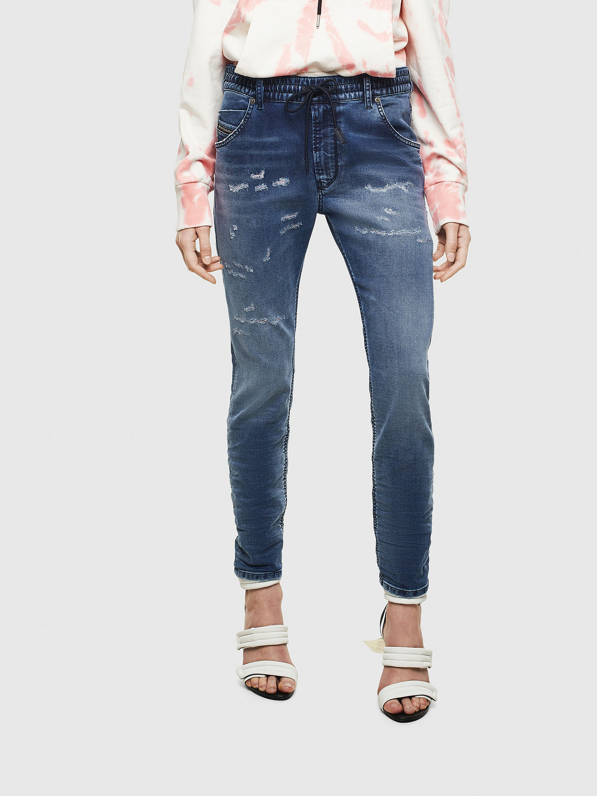 Diesel Rifle - KRAILEY RNE Sweat jeans modro-sivé