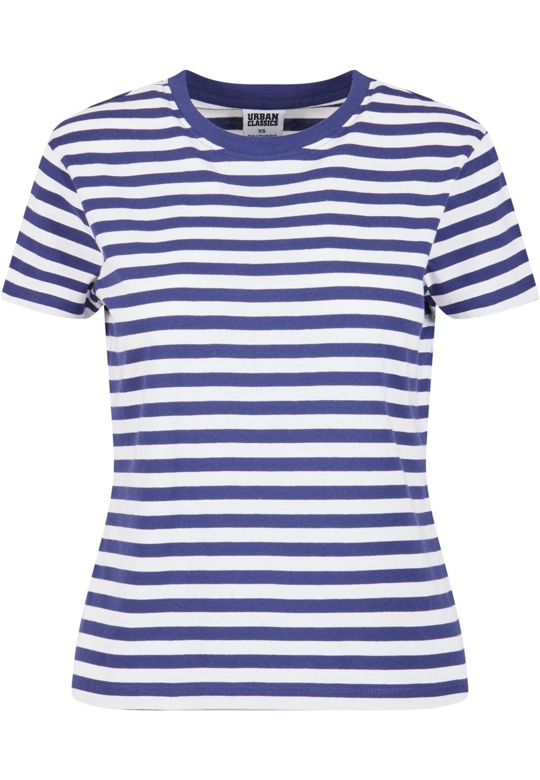 Women's basic striped T-shirt white/navy blue
