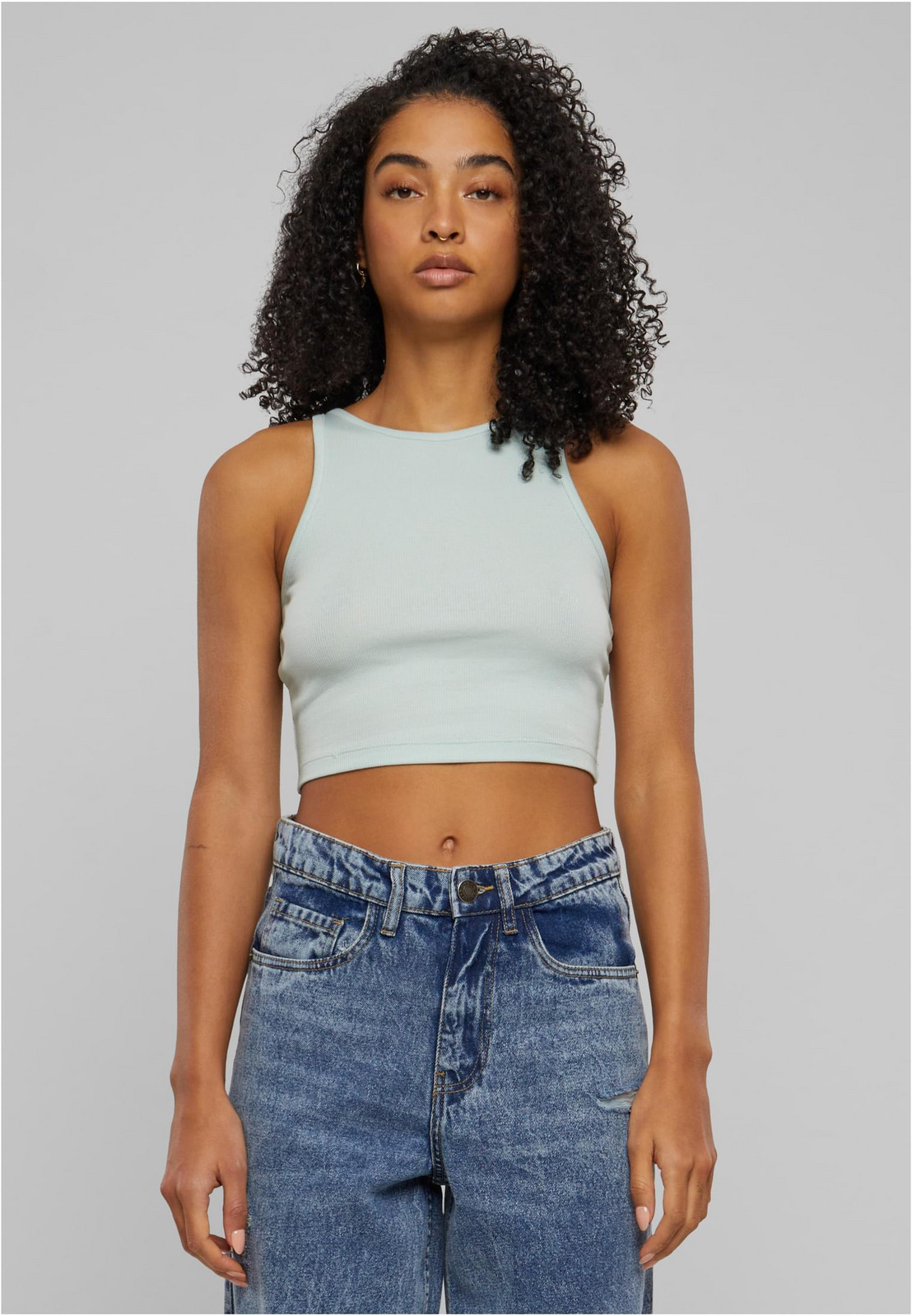 Women's cropped mint top