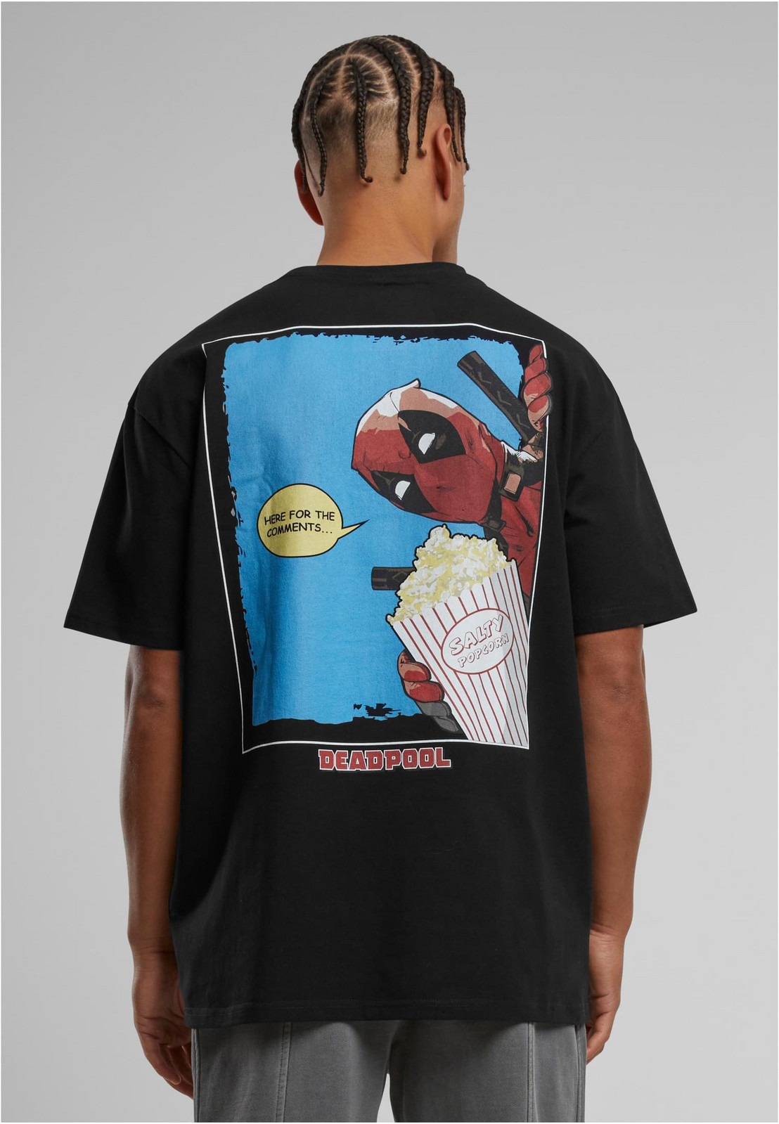 Men's T-Shirt Deadpool Salty Popcorn Black