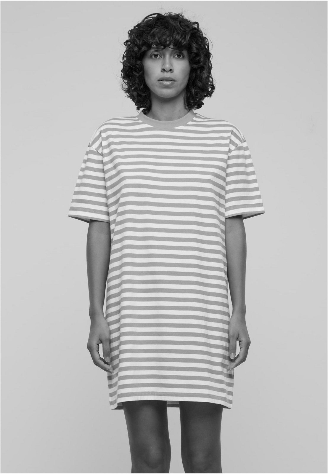 Women's striped dress oversized white/magicmango