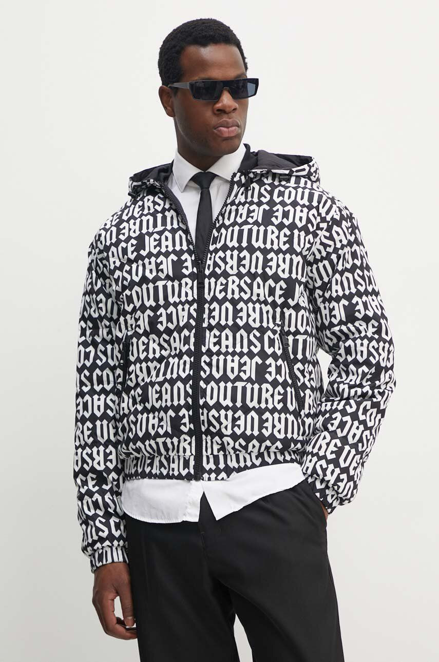 Obojstranná bunda Versace Jeans Couture pánska, čierna farba, prechodná, 77GAUD16 CQD53
